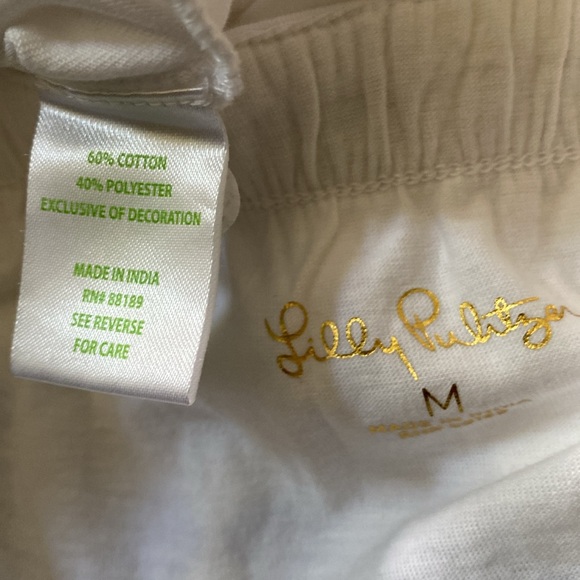 Lilly Pulitzer Benita white top ruffle edge blue embroidery - Picture 5 of 5
